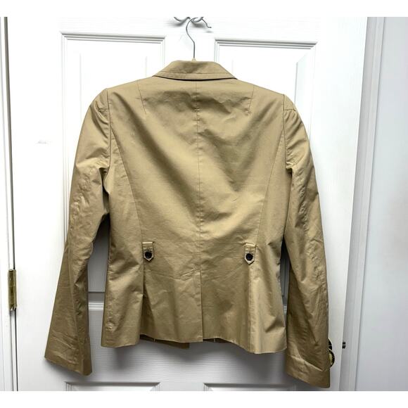 Banana Republic Tan Cotton Cropped Blazer, Lined Jacket, Women's Size 6 - Picture 4 of 6